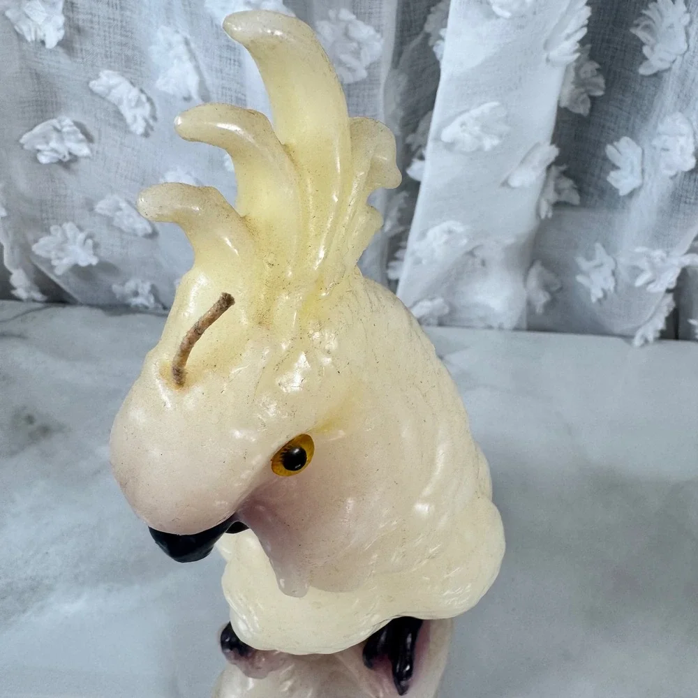Vintage Cockatoo On Perch Wax Candle‎ Bird Novelty Kitschy